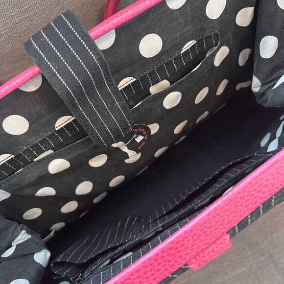 World According to Jess Black, White and Pink Large Top Handle Shoulder Bag - Picture 4 of 7